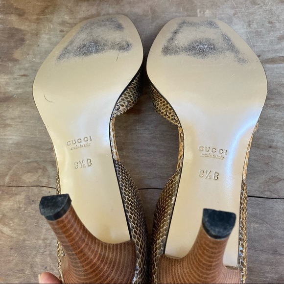 Gucci snakeskin (?) open toe heals size 8.5 - Picture 9 of 10